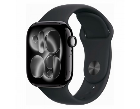 Apple Watch Series 11 46 мм (алюминиевый корпус, черный оникс/черный, спортивный силиконовый ремешок M/L)