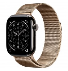 Apple Watch Series 11 LTE 42 мм (титановый корпус, сланец/золотистый, миланская петля)