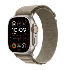 Apple Watch Ultra 2 LTE 49 мм (титановый корпус, титановый/оливковый, текстильный ремешок размера M)