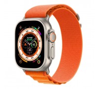 Apple Watch Ultra LTE 49 мм (титановый корпус, титановый/оранжевый, текстильный ремешок размера M)